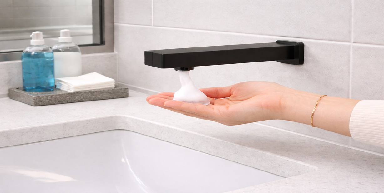 Wall Mount Automatic Soap Dispenser FS15068DP by FontanaShowers for commercial restroom walls